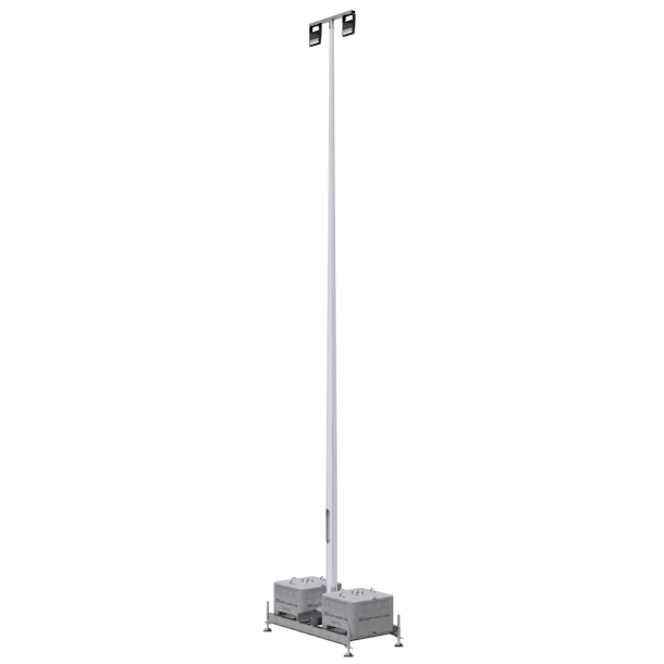 Lygtep�l SET | fremstillet af aluminium | 8 meter h�j aluminiump�l | Lysfarve: 3000 K, insektvenlig